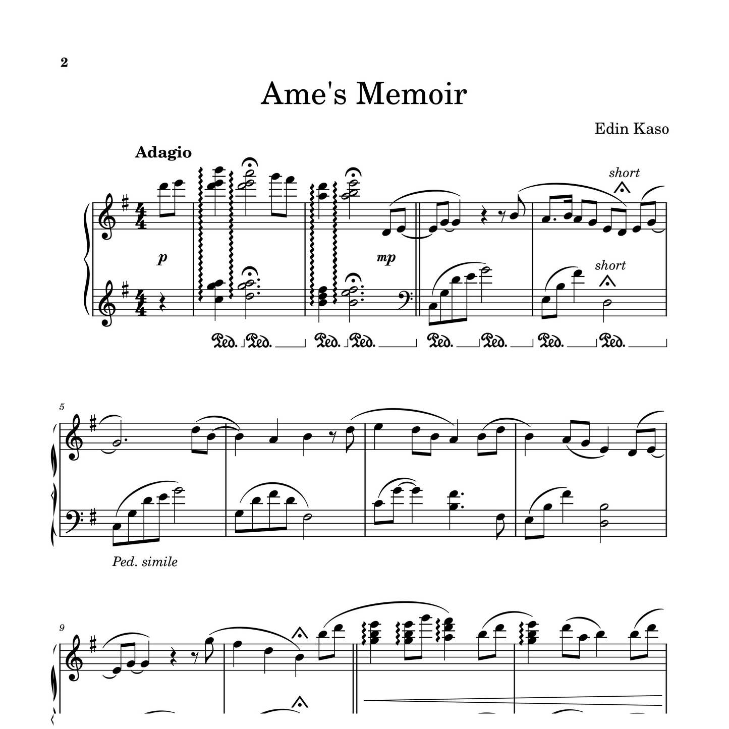 Ame's Memoir (Sheet Music) - Edin Kaso