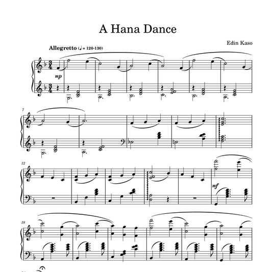 A Hana Dance (Sheet Music) - Edin Kaso