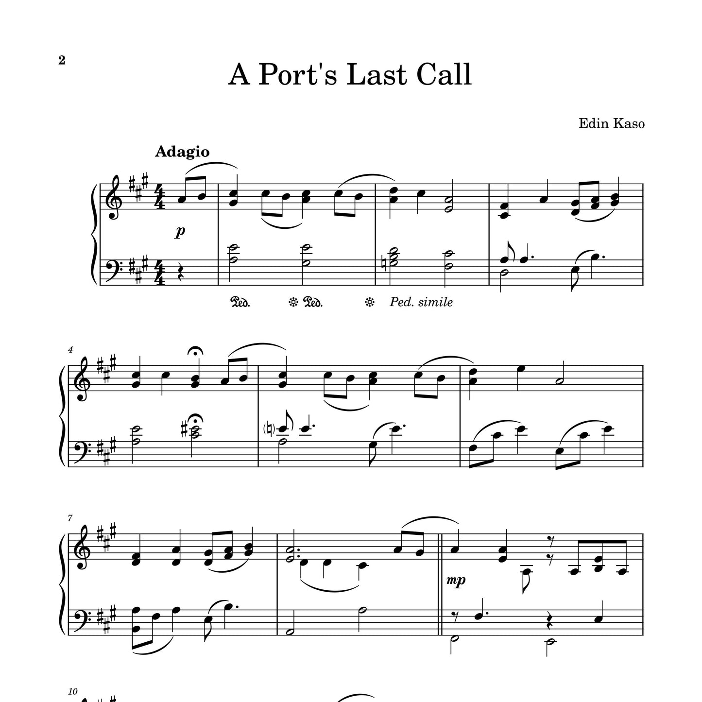 A Port's Last Call (Sheet Music) - Edin Kaso