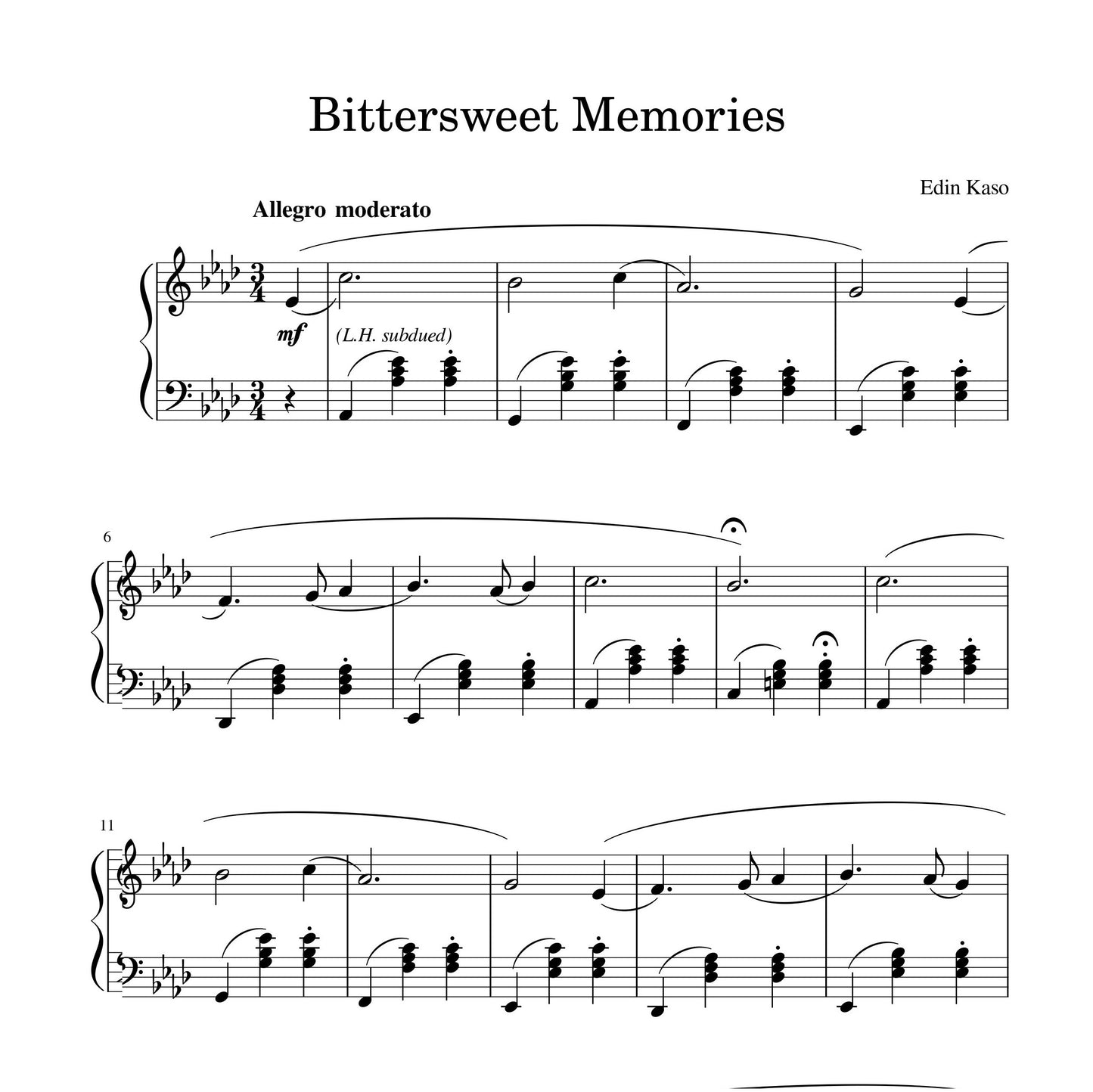 Bittersweet Memories (Sheet Music) - Edin Kaso