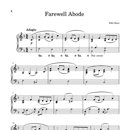 Farewell Abode (Sheet Music) - Edin Kaso