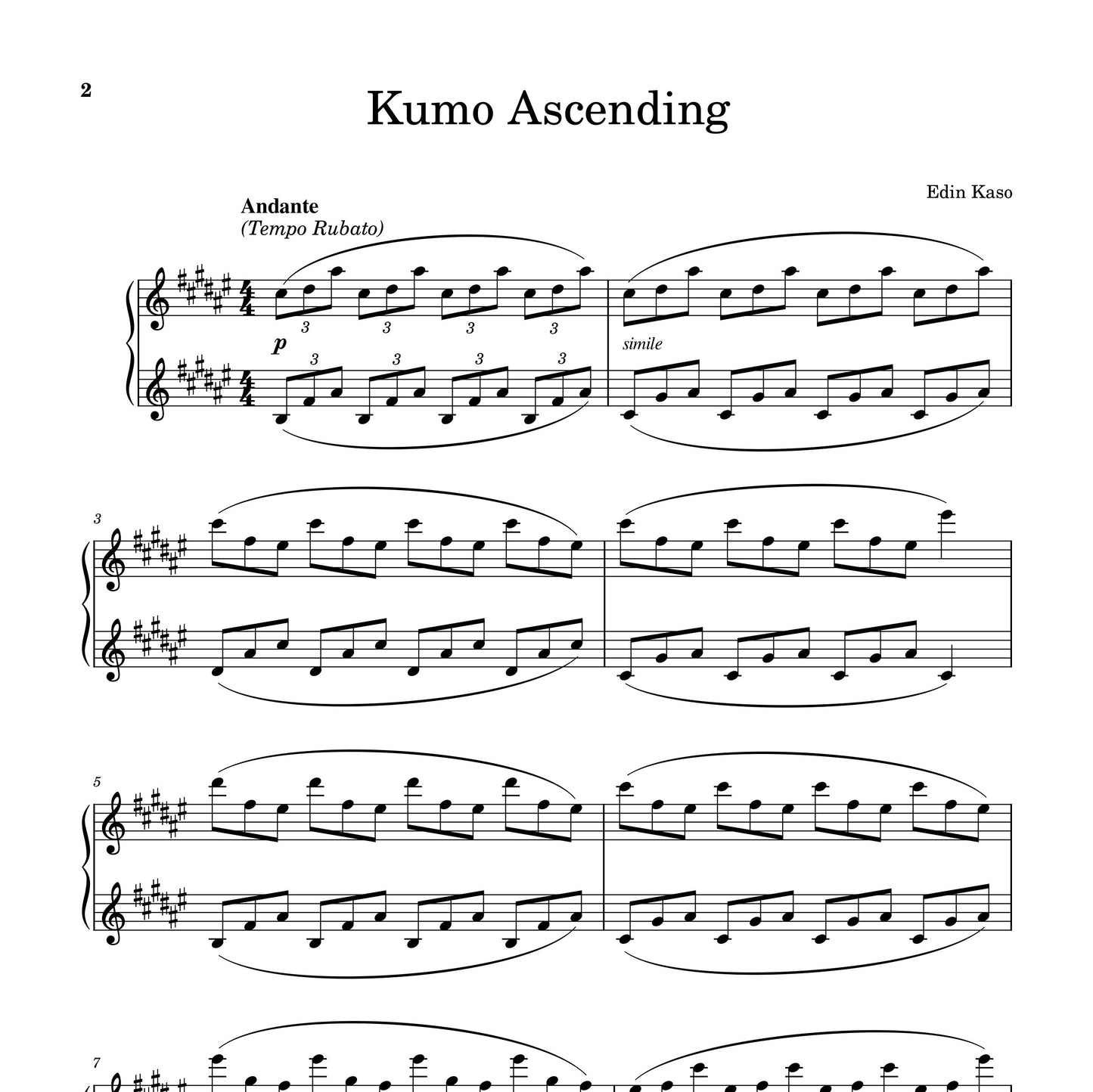 Kumo Ascending (Sheet Music) - Edin Kaso