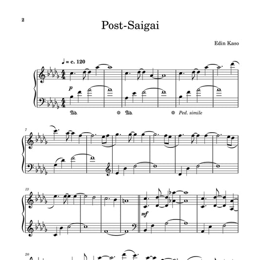 Post-Saigai (Sheet Music) - Edin Kaso