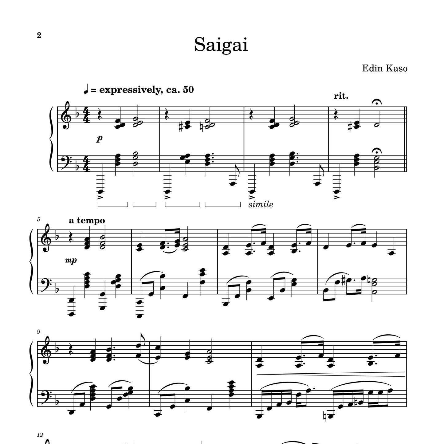 Saigai (Sheet Music) - Edin Kaso