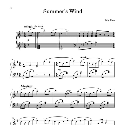 Summer's Wind (Sheet Music) - Edin Kaso